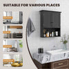 COSTWAY Bathroom Storage Cabinet Wall Mounted Vanity Storage Cupboard-Black