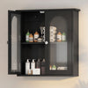 New Bathroom Cabinet With Shelf Wall Mounted For Bathroom Storage Black
