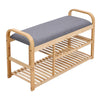 Bamboo Wooden Hallway Bench Shoe Storage Rack With Cushion Seat Stool Shoe Shelf
