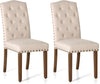 2 Piece Dining Chairs Nailhead Trim Solid Wood Legs Dining Room Kitchen Chairs