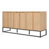 Luxury Oak Sideboard TV Unit Cabinet Buffet Cupboard With 3 Drawer 2 Door 160CM