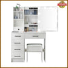 Dressing Table 10 LED Lights Vanity Table with Sliding Mirror Makeup Table Stool