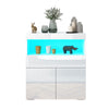 LED Sideboard 2 Doors Buffet Drawer Storage Cabinet Cupboard High Gloss Front