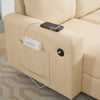L-Shaped Sofa Bed 3 Seater Corner Sofa Convertible Settee with Storage, Beige