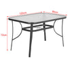 4FT Large Rectangle Glass Garden Patio Table Outdoor Furniture With Parasol Hole