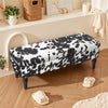 Chic Cow Pattern Ottoman Storage Bench Stool Fabric Padded Hallway Window Seat