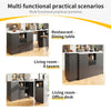 Kitchen Island Breakfast Bar Dining Table with Storage Cabinet Cupboard Black