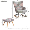 Rocking Chair for Nursery Patchwork Fabric Recliner Accent Chair With Footstool