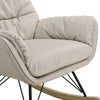 Upholstered Velvet High Back Rocking Armchair Relaxing Padded Chair Swing Lounge