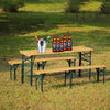 Folding Wooden Beer Table and Bench Set Garden Outdoor Bistro Bench Desk Chairs