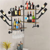 Industrial Pipe Shelf Wine Rack Wall Mounted Wine Shelf Steam Punk Pipe Organize