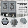Bathroom Freestanding Pantry Cabinet w/ Adjustable Shelves-Grey