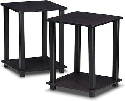 2-Pack Dark Walnut End Table, Side Table, Nightstand - Modern Furniture Set