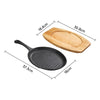 Cast Iron Griddle Frying Pan Grill Non-stick Skillet Cooking Fry Steak with Tray