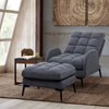 Adjustable Backrest Sleeper Recliner Lounge Chair Cube Back Armchair w/Footstool