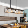 Matte Black 5-Light Chandelier Light Linear Lighting Hanging lamp Bar Restaurant