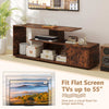 3-Tier Media Console Table TV Stand for TVs up to 55”-Brown