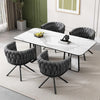 Set of 2 Velvet Dining Chair Single Light Luxury Living Room Bedroom Swivel Gray