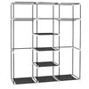 LARGE FABRIC CANVAS WARDROBE WITH HANGING SHELVING CLOTHES STORAGE CLOSET