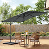 3M Sun Rotating Umbrella Garden Banana Parasol Cantilever Canopy Weight Base