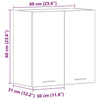 Kitchen Wall Cabinet Concrete Grey 60x31x60 cm Engineered Wood vidaXL