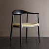Kenny Dining Chair Natural Triple Paper Coil Seat Black Curved Wood Frame