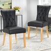 2/4pcs PU Leather High Back Seat Dining Room Restaurant Chairs Set Wooden Legs