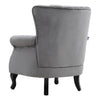 Grey Chesterfield Wing Back Armchair Queen Anne High Back Fireside Winged Chair