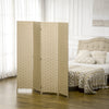 4 Panel Folding Room Dividers for Wall, Privacy Screen Panels, Brown