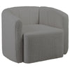 Pumpkin Shaped Reading Armchair Accent Chair with Curved Backrest Grey