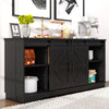 Sliding Barn Door Sideboard Storage Cabinet Coffee Bar TV Stand Farmhouse Style