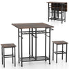 3 Piece Dining Table Set Extendable Kitchen Table Folding Breakfast Table