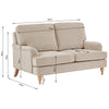 Hampshire Fabric 2 Seater Sofa In Stone