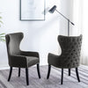 Set of 2 Velvet Upholstered Dining Chairs Wing Back Armchair Dining Room Kitchen