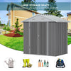 Outdoor Lockable Grey Door Shed Storage Room Metal Tool Sheds House 10x10ft UK