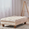 Large Footstool Chesterfield Button Seat Bench Chair Ottoman Pouffe Stool Wooden