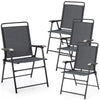 4 PCS Outdoor Folding Chair All-Weather Portable Patio Chair Set w/ Backrest