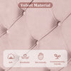 Double Size Bed 4ft6 Velvet Upholstered Slatted Bed Frame with Headboard Pink