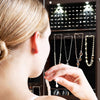 Mirrored Jewelry Cabinet Lockable Wall/Door Mounted Jewelry Armoire Organizer