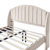 Double Bed Upholstered Platform Bed Frame with Headboard Wood Slats Support 4ft6