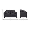 Luxury 2, 3 Seater Linen Fabric Couch Sofa Armchair with 2 Pillows Living Room