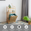 Tilt-out Laundry Hamper Space-saving Bamboo Wood Laundry Shelf Laundry Hamper
