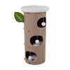 3-Story Cat Tower, 100cm, Wooden Cat House Cosy Bed Soft Cushions Scratch Pad