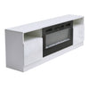 Modern TVs Stand Unit Cabinet w/ Electric Fireplace & 12 Colour LED Light Insert