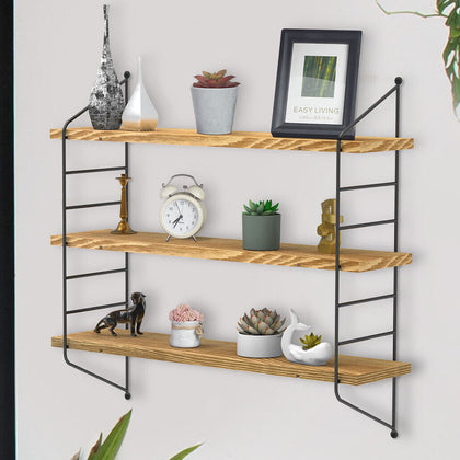 3Tier Wall Floating Shelf Unit Adjustable Bookshelves Display Living Room