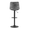 2pcs Bar Stools Faux Suede Padded Seat Stools Black Metal Matte Base Barstools