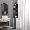 Modern Bathroom Tall Cabinet with Storage Shelf&Door Corner Shelf Bookshelf