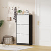 3 Drawer Shoe Cabinet Cupboard Storage Footwear Stand Wooden Rack Grey / White