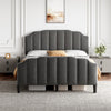 Panel Plush Upholstered Bed Frame 4ft6 Double Bed With Headboard & Footboard