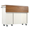 Rolling Kitchen Island Trolley Serving Cart Cabinet w/ 3 Drawers & Storage Doors